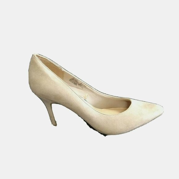 Time And Tru Heels Slip On Pumps Women Size 10 Tan Sand Pointed Toe NEW FLAW - Picture 2 of 12